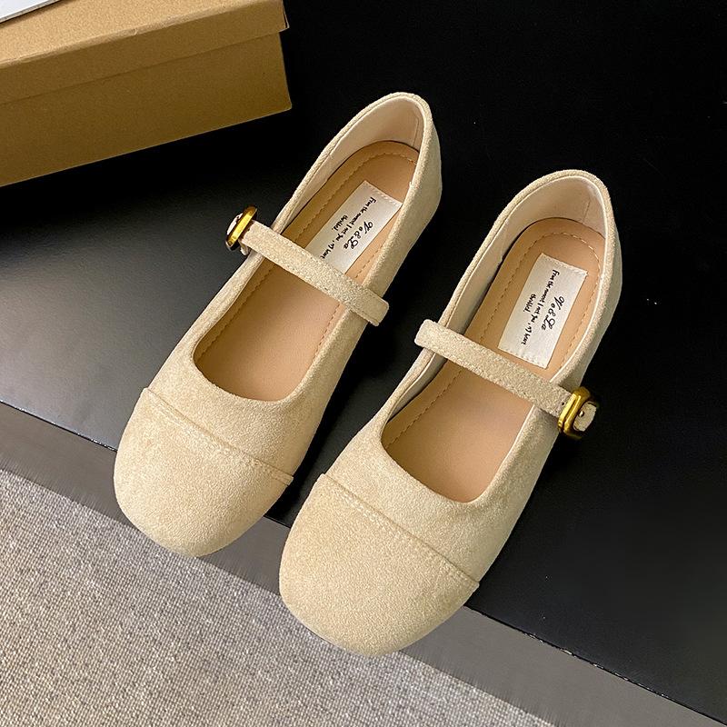 

Мелкие одинарные туфли женские весна и осень новые французские ретро универсальные нежные фея замшевые туфли Мэри Джейн на плоской подошве туфли-бини 40