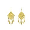 Bohemian Peacock Earrings with Tassels and Leaf Pendants