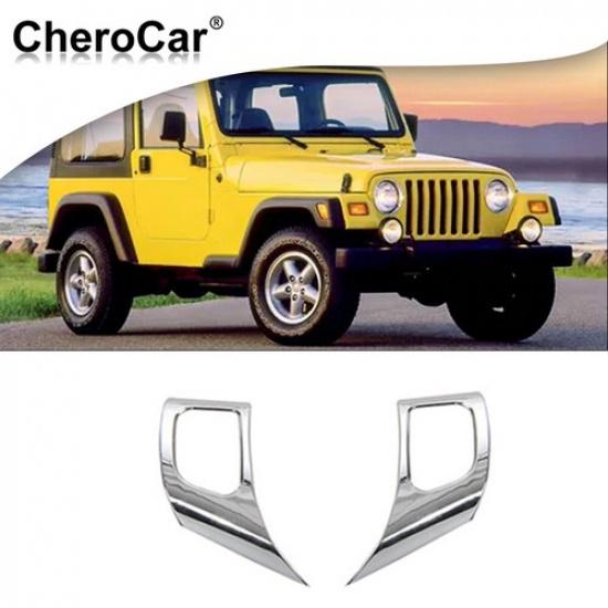 2pcs Steering Wheel Trim Decoration Cover for 97-06 Jeep Wrangler TJ&Unlimited