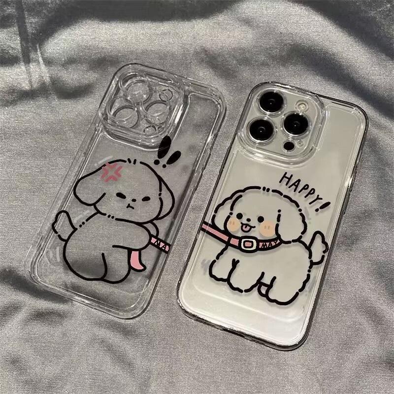 Couple Personality Dog Suitable for Apple 15/16promax Mobile Phone Case 12/11pro Transparent Xr/xs/78p Soft