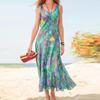 Women's Sleeveless Printed Long Dress for Summer Vacation Beach Casual Dresses