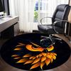 1pc Owl Head Chair Carpet for Office, Round Non Slip Durable Large Size Office Carpet, Suitable for Office