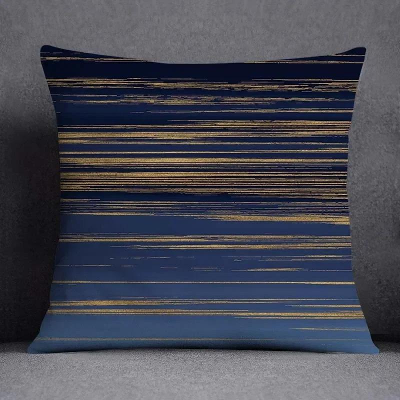 45x45CM Cushion Cover Geometric Pattern Polyester Blue Grey Pillowcase Sofa Cushion Throw Pillow Home Decor Pillowcase