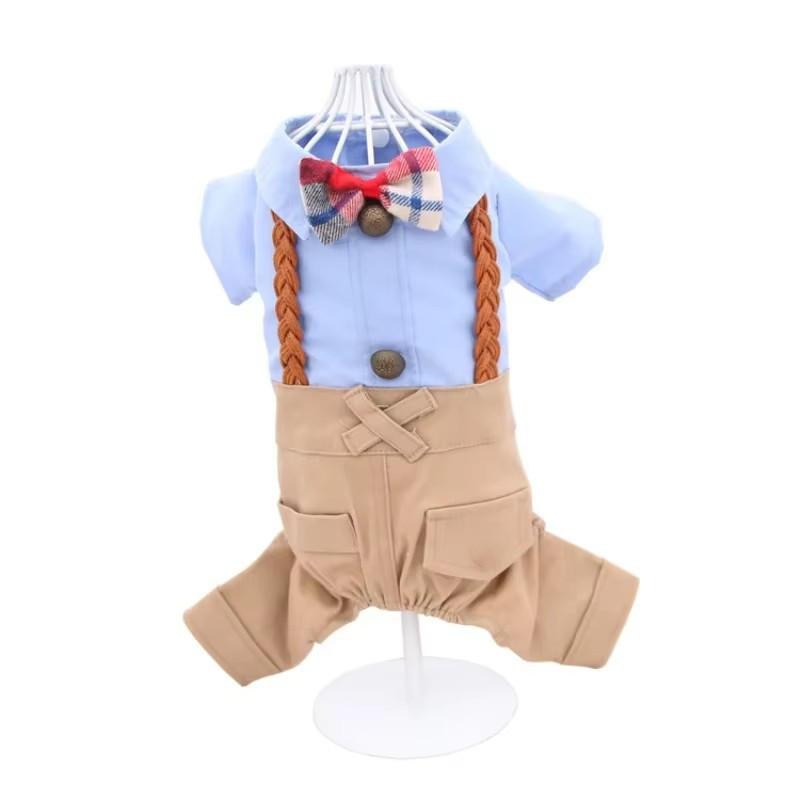 

Boy Dog Clothes Tuxedo Jumpsuit Yorkie Pomeranian Bichon Poodle Schnauzer Small Dog Clothing Summer Pet Apparel Puppy Costume XXL синій
