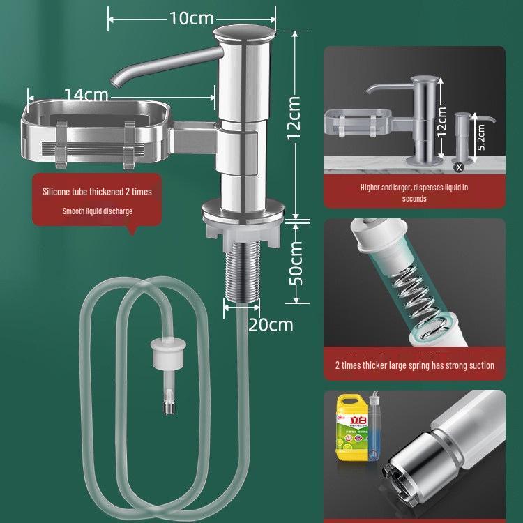 Distributeur de Savon et Détergent de Cuisine Aquarium avec Tube d'Extension