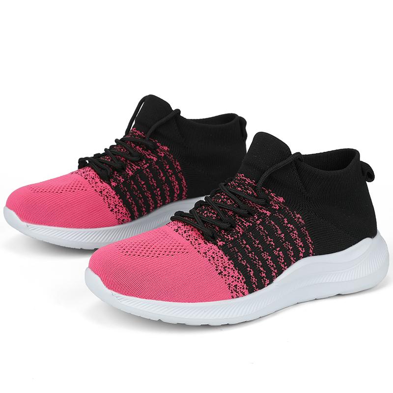 Fashion Men's Mesh Elastic Lightweight Sports Outdoor Platform Lace Up Running Soft Sole Comfortable Casual Tennis Hiking Shoes 2024