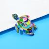 Colorful Enamel Sea Turtle Brooches For Women Rhinestone Fashion Animal Pin Vintage Accessories High Quality New