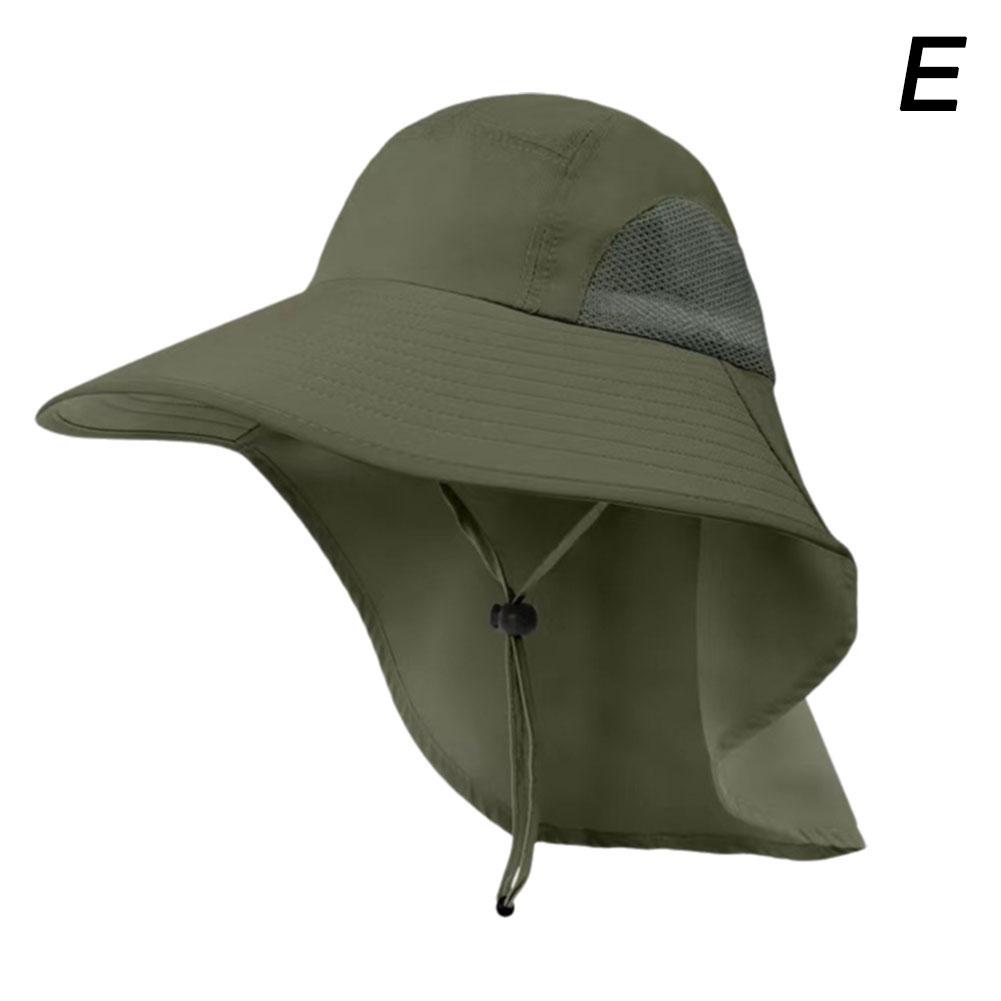 Summer Wide Brim Sun Hat Breathable Mesh Sides Outdoor Camping Travel Fishing Hat With Adjustable Neckband