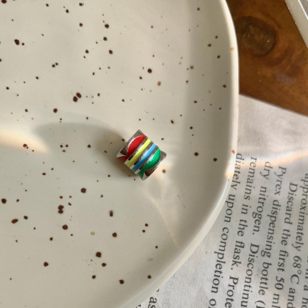 High-End Light Luxury Rainbow Passepartout Enamel Pendant Necklace Women'S Niche Design Sense Trendy Personalized Accessories