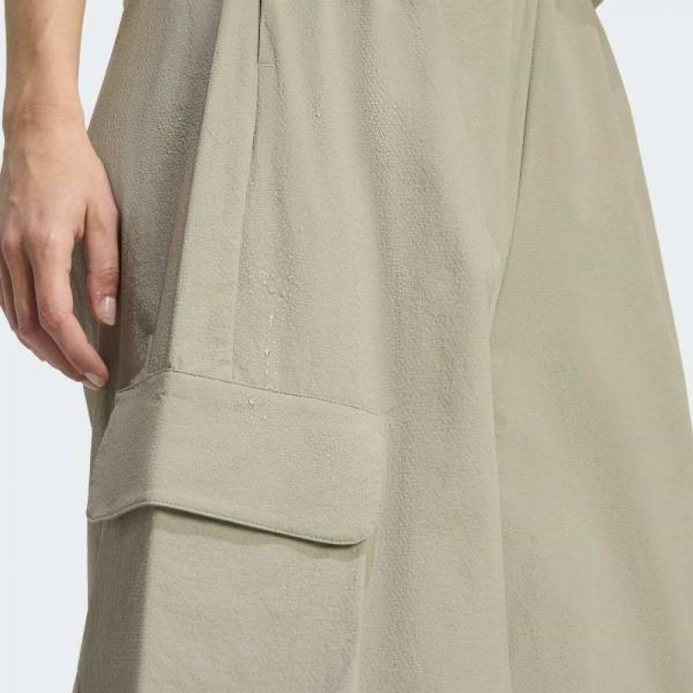 Adidas Womens City Tech Parachute Cargo Pants Loose Fit Woven Strap Beige