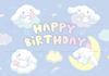Sanrio Backdrops Banner Rainbow Balloons Cartoon Cinnamoroll Children's Happy Birthday Party Decor Photo Background Booth Props
