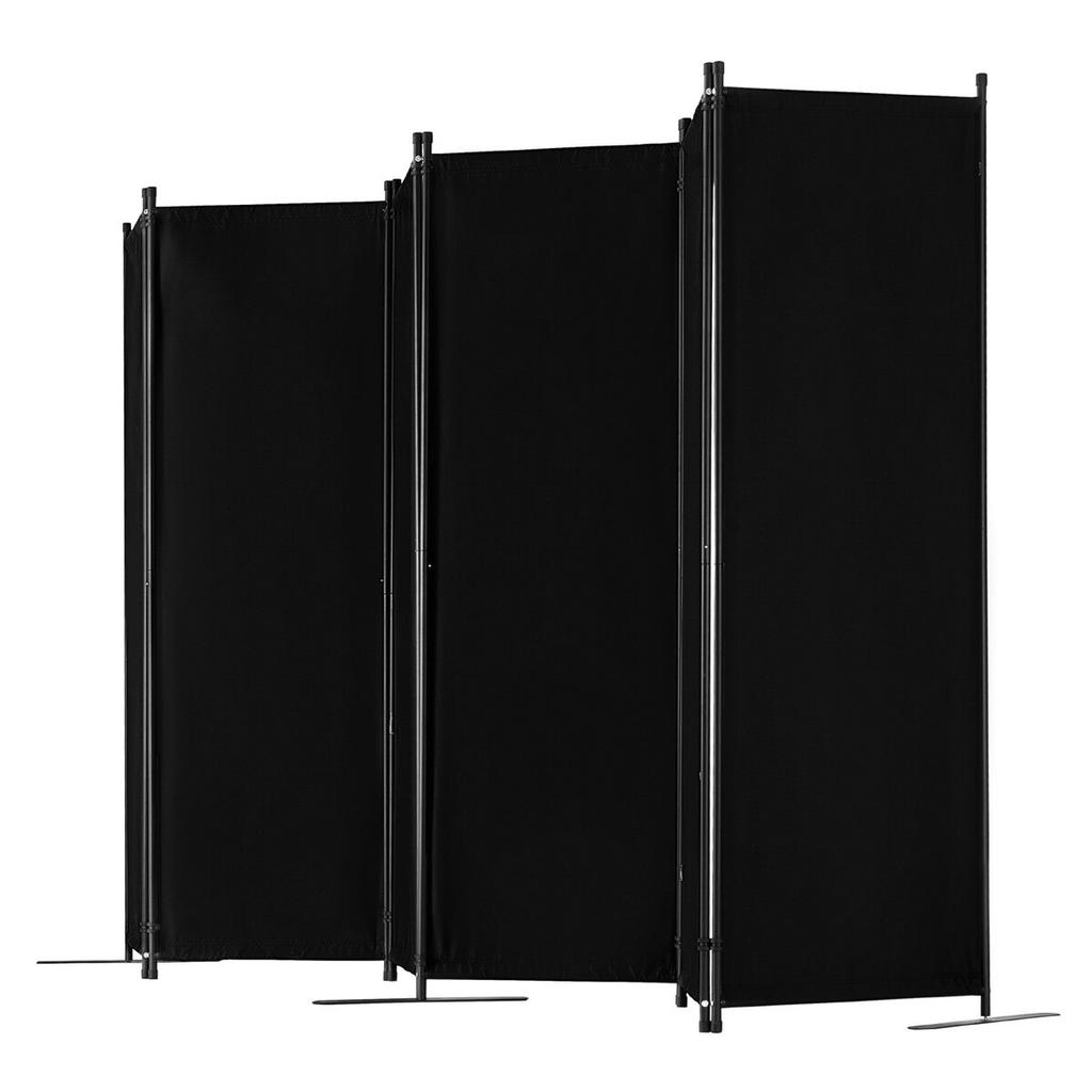 Room Divider 6 Panels Fabric Room Privacy Screen for Office Bedroom Black