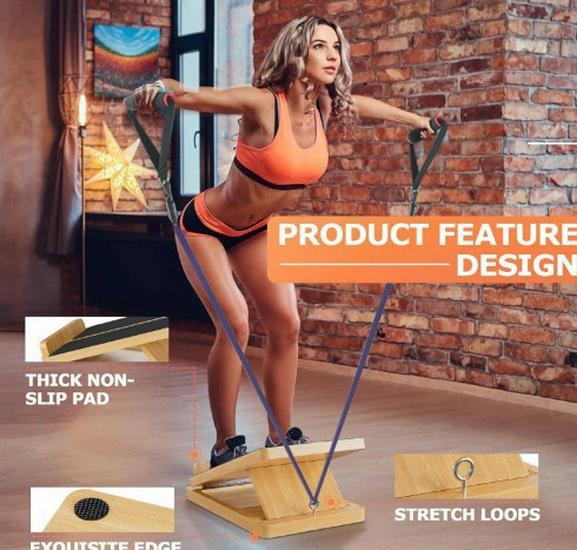 Solid Wood Yoga & Calf Stretching Board for Home Fitness