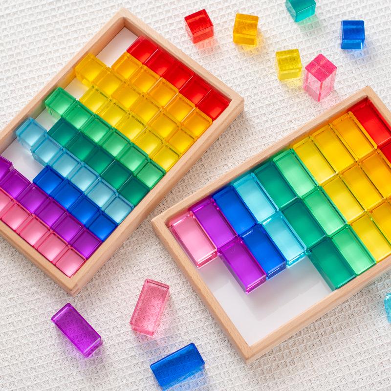 Acrylic Gem Building Blocks: High Transparency Children's Sensory Color Board for Early Education
