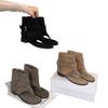 Women Peep Toe Boots Summer New Flip Flops Luxury Vintage Cool Boots Breathable Comfortable Fashion Square Button Sandals