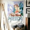 Heidi Alps Cartoon Custom Name Wall Tapestry Aesthetic Wall Hanging Printed Fabric Blanket Decorative Tapestries for Bedroom Living Room Home Decor