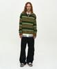 ADSB ANDERSSON BELL Double Layered Stripe Half Zip-Up Sweater Atb1451M(Beige/Brown)