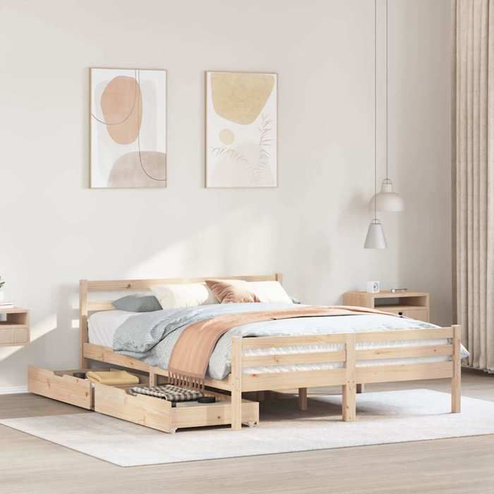 VidaXL Cadre de lit sans matelas 140x190 cm bois de pin massif 3301602