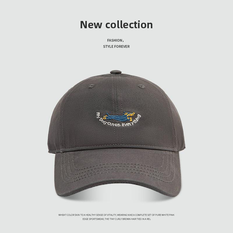 Unisex Animal Embroidery Embroidery Hip-hop Hats Fashion Cartoon Dog Baseball Cap Summer Outdoor Adjustable Casual Sunscreen Hat