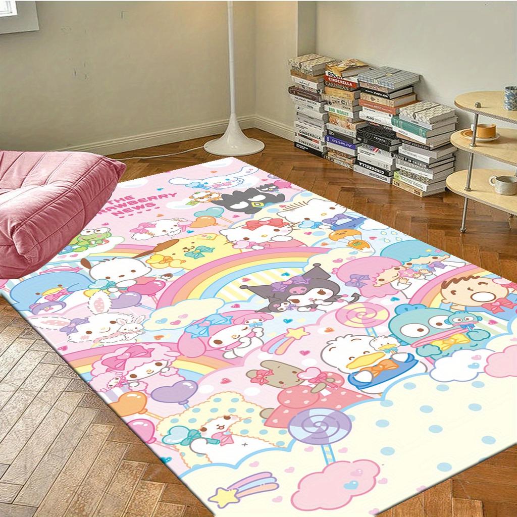 Sanrio Family Gathering Pattern Rugs,3D Printed Decorative Rugs,Soft and Comfortable Rugs for Living Room,Bedroom,Corridor,Mattress Area Rug