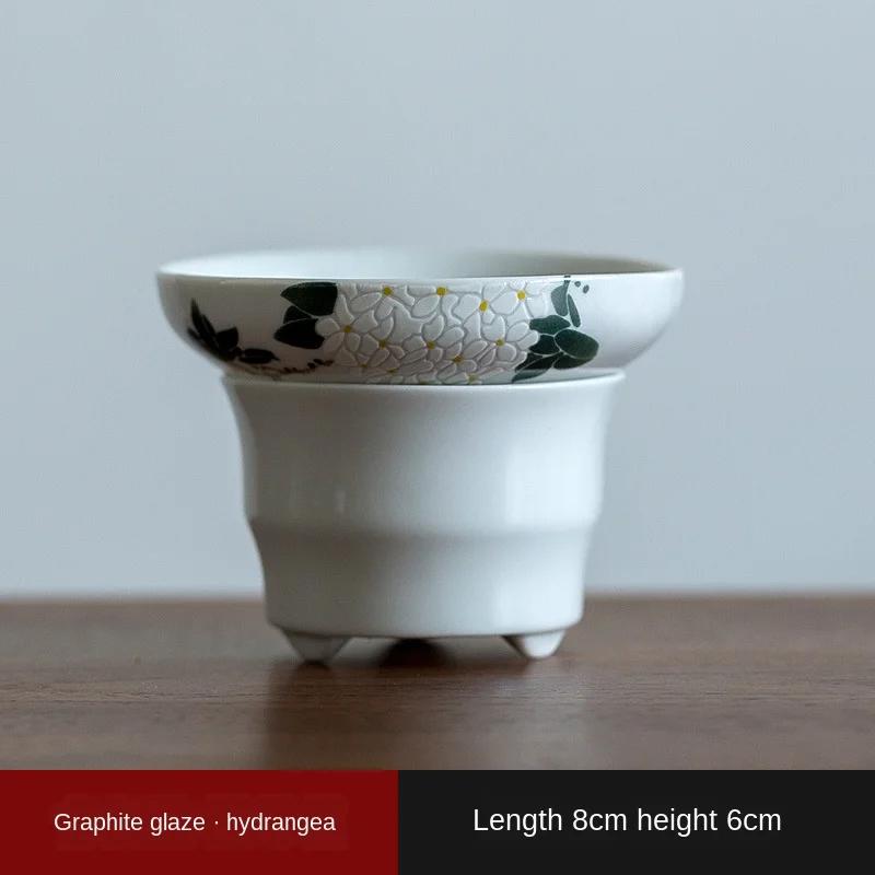 

Japanese-Style Vintage Gray Tea Filter Ceramic Kung Fu Tea Strainer Zero Tea Infuser