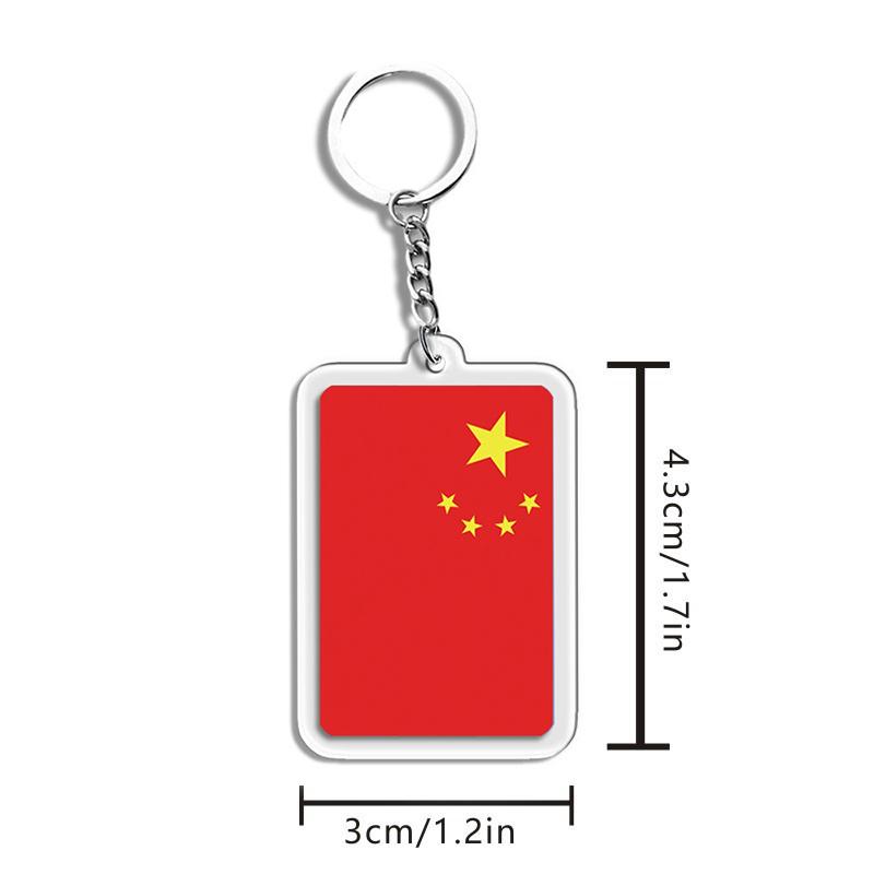1PC Acrylic Fashion Key Holders Charm Keyring Gifts Car Decor Flag Key Chain Flag Key Chains Flags Bag Pendants