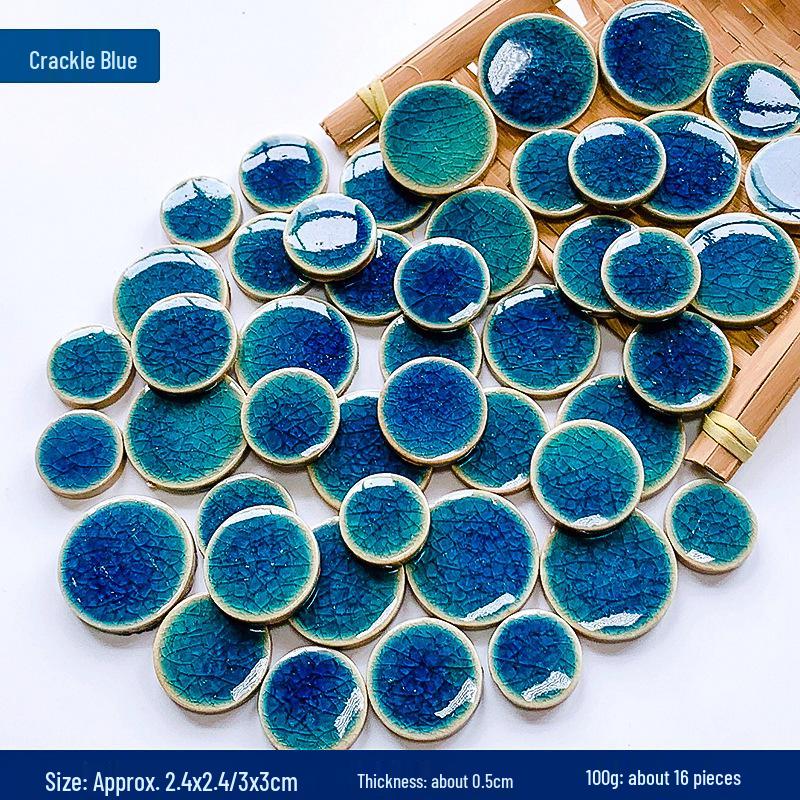 Handmade Ceramic Mosaic Art Kit: Blue & White Porcelain Pieces for Creative Parent-Child Projects