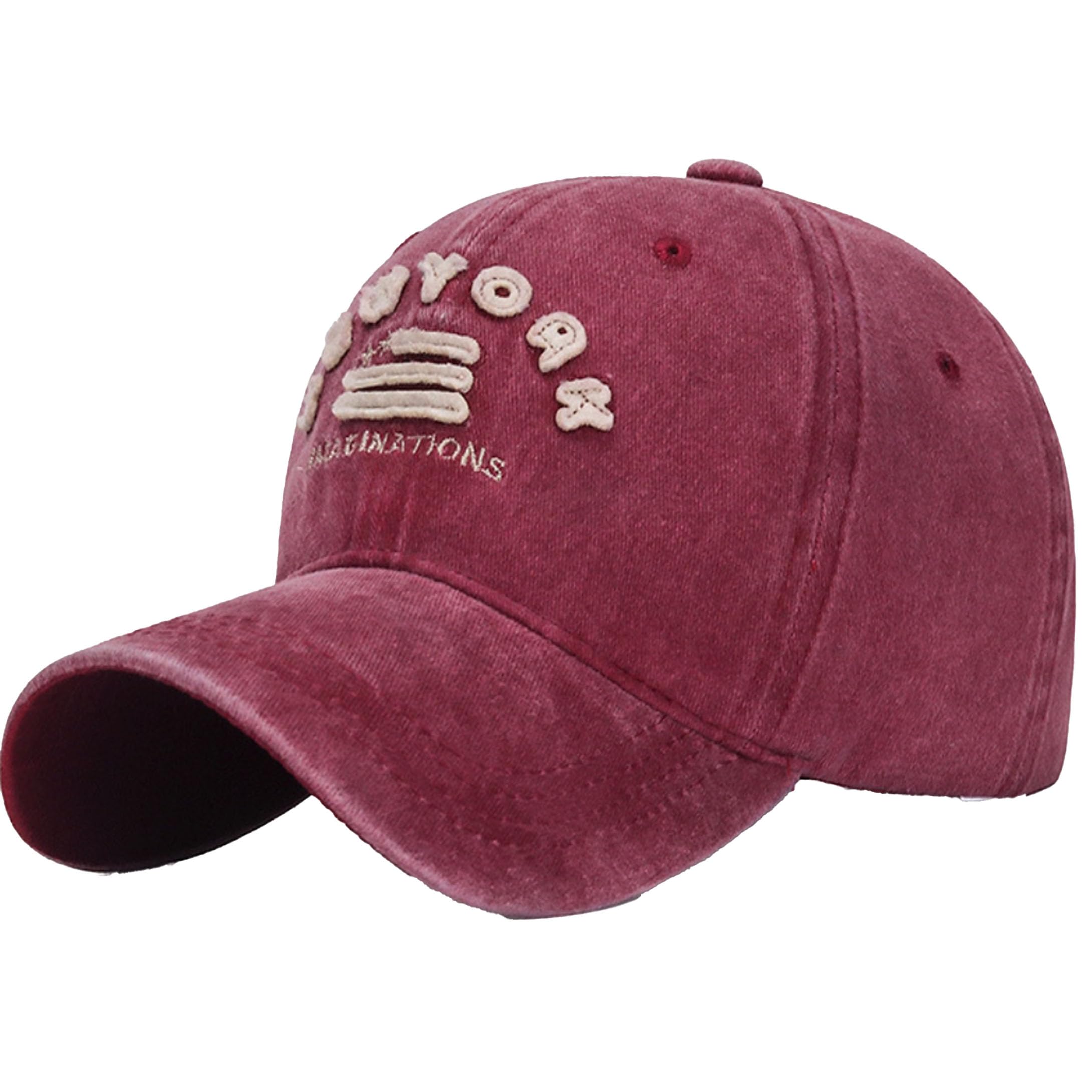 

Baseball Logo CZ021 [White Fang] Hat, Cap, Cap, Pop, American, Stylish, Cool, Men s, Women s, (Wine) винный