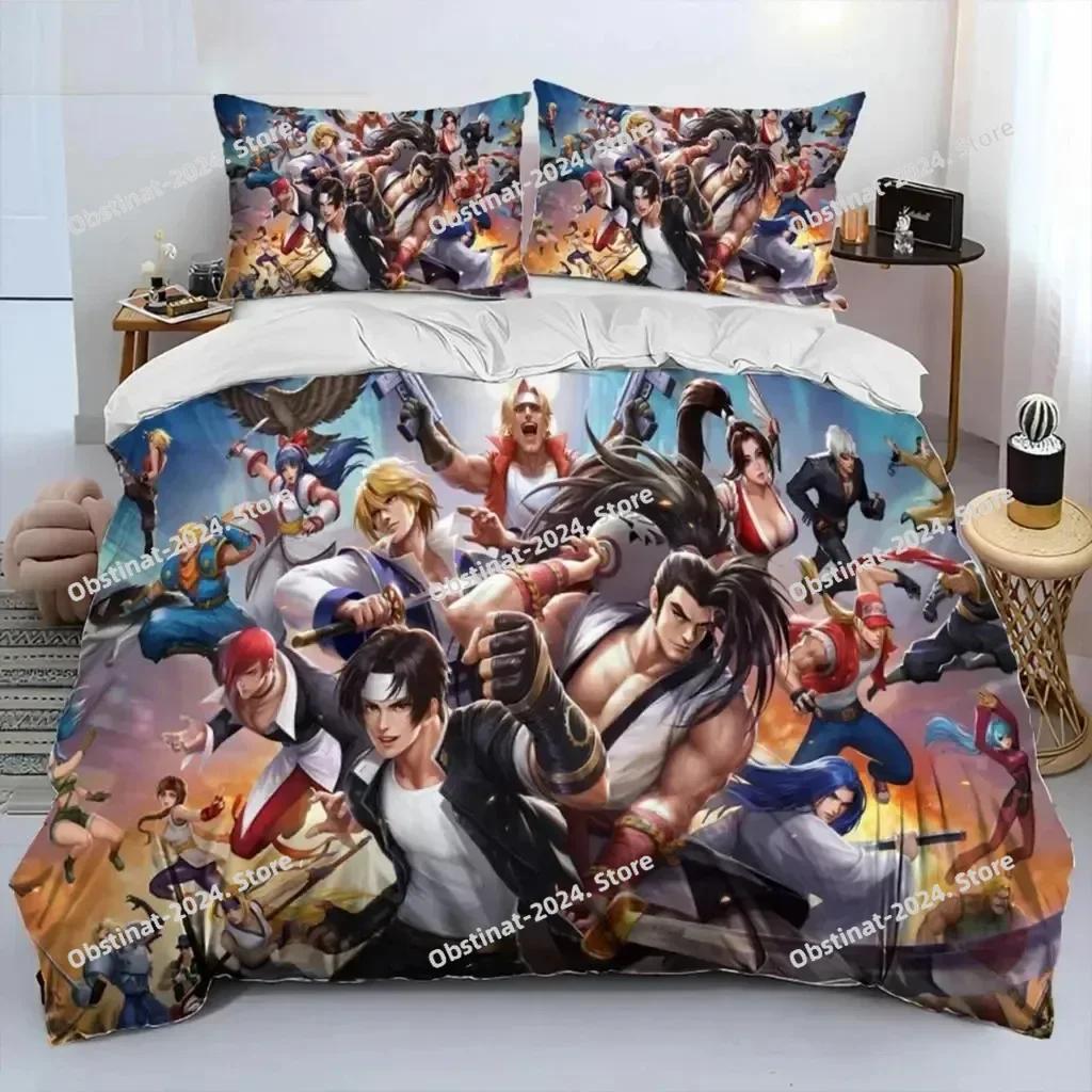 Top 3D Game King Of Fighters Retro Bedding Set Boys Girls Twin Queen Size Duvet Cover Pillowcase Bed For Kids Adult Home