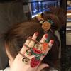 Women's Rhinestone Strawberry Elastic Hair Tie - Korean Style Bun Accessory