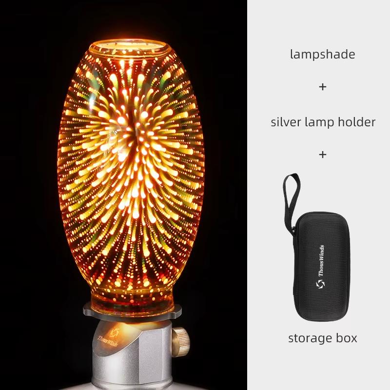 ThousWinds Camping Gas Lamp Outdoor Ambient Heat-resistant Glass Candle Lantern Portable Fishing Picnic Night Light Gas Lamp