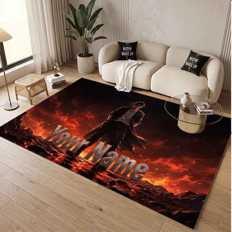Custom Name Crystal Velvet Rug,Attack on Titan Comfortable Anti Slip Floor Mat For Room Decoration