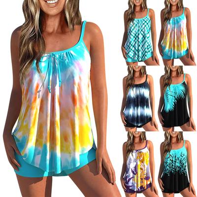 Two Piece Swimsuit Printed Tankini Set Women High Waist Swimwear Female Beachwear Bathers Bathing Suit Maillot De Bain Femme