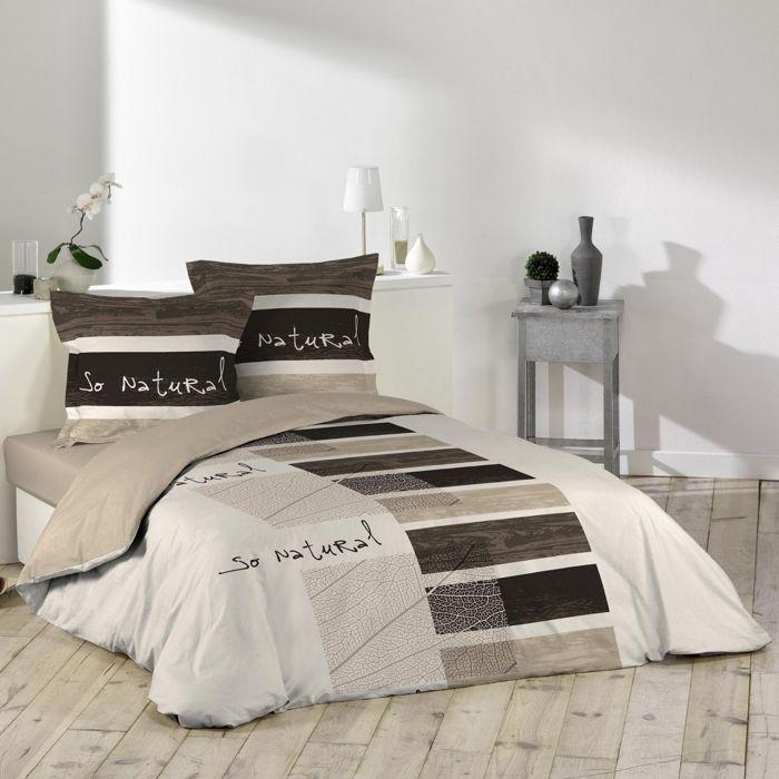 Parure de couette - DOUCEUR D'INTÉRIEUR - So natural - 100% coton - TAUPE/ANTHRACITE