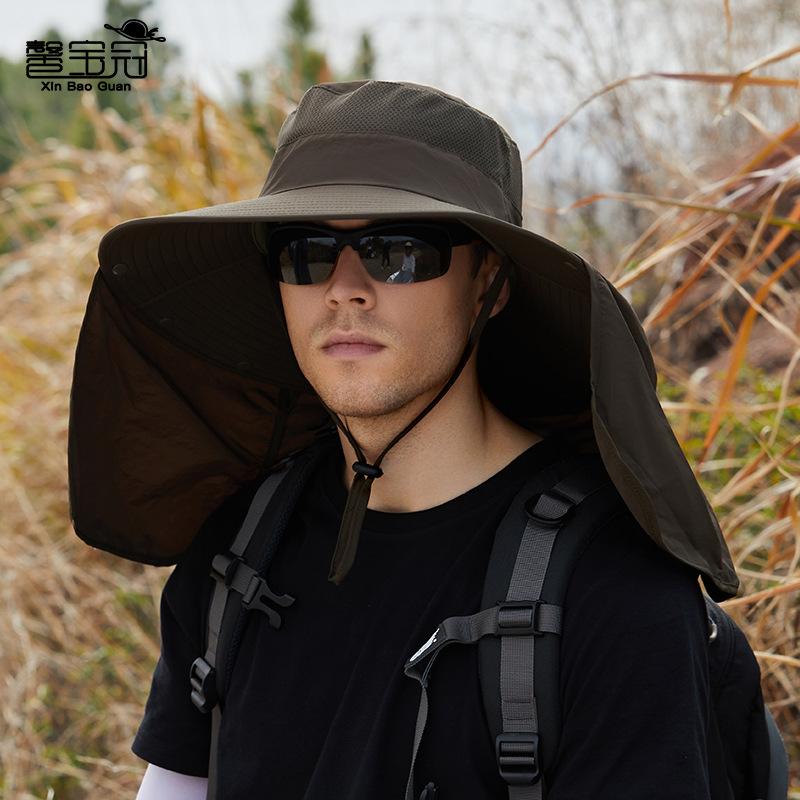 New Summer Sunshade Bucket Hat Women's Outdoor Mountaineering Fishing Sun Protection Hat Neck Protection Big Brim Men's Hat