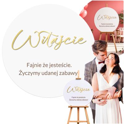 Wedding Welcome Board Round 50cm Gold Lettering Wedding Hall Decoration