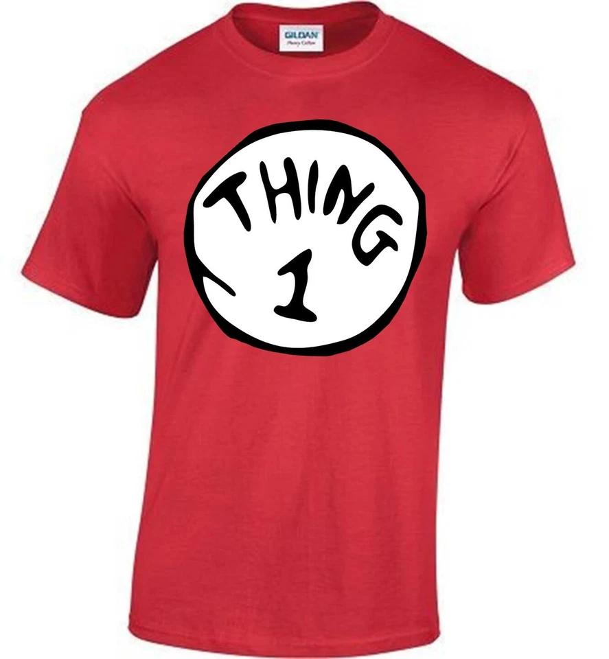 Thing One 1 And Thing Two 2 T-Shirt Couples Funny Costume Twins Fancy Dress Top 5 L