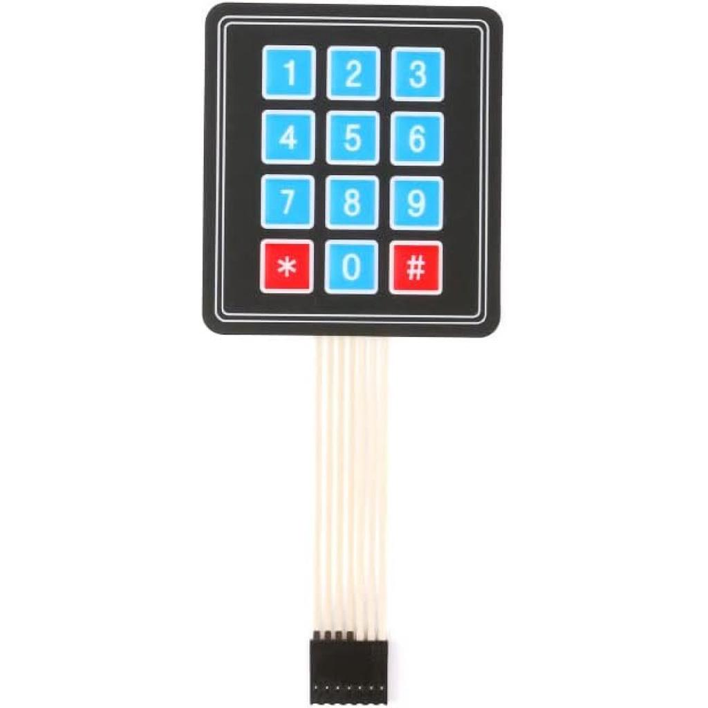 10Pcs 3 X 4 Matrix Array Membrane Switch 69.2*76.9mm Keypad Keyboard 3x4 12 Key Matrix Array Membrane Switch Microcontroller Extended Keyboard 7Pin
