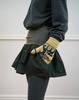 Nokeontencheu 285. Mixed Stripe Mini Skirt _ Khaki Green