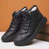 Men's Winter Cotton Leather Boots: Plus Velvet Warm, Non-Slip, Casual Outdoor, Snow & Dad Shoes