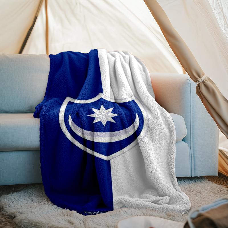1pz Coperta Morbida in Flanella Stampata Portsmouth F.C. per Camera da Letto Adulto Soggiorno Divano Campeggio Viaggio Regali per Fan Regali di Natale