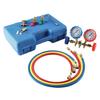 Complete Air Conditioning Manifold Gauge Set For R134A R22 R502 Refrigerants Includes Couplers Adapter Puncturing Device