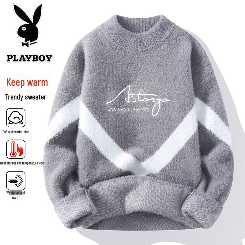 PLAYBOY Мужской вязаный свитер с воротником-стойкой