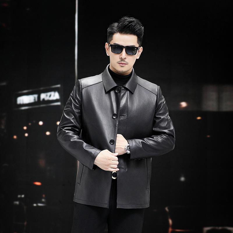 Genuine leather jackets for men in autumn and winter new business casual fashion simple genuine leather jackets