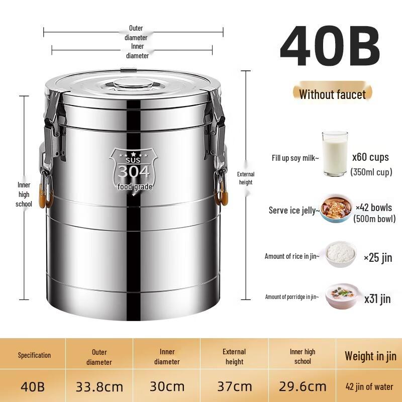 Lainuo 304 Edelstahl Kommerzieller Isolierter Speisentransportbehälter