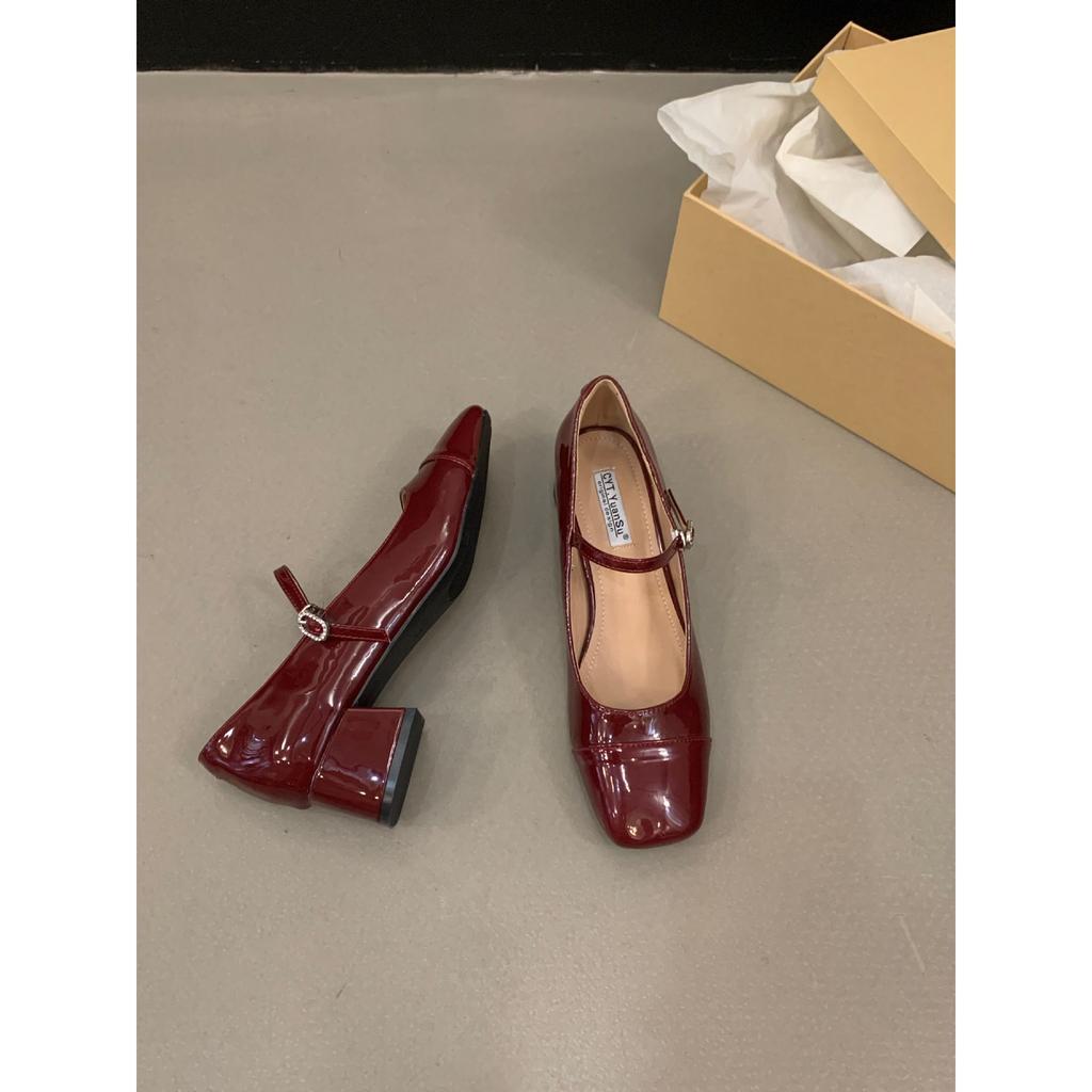 Japanese Style Elegant Height Increase Thin Mary Jane Shoes Summer British Style Temperament Versatile Thick Heel Shoes