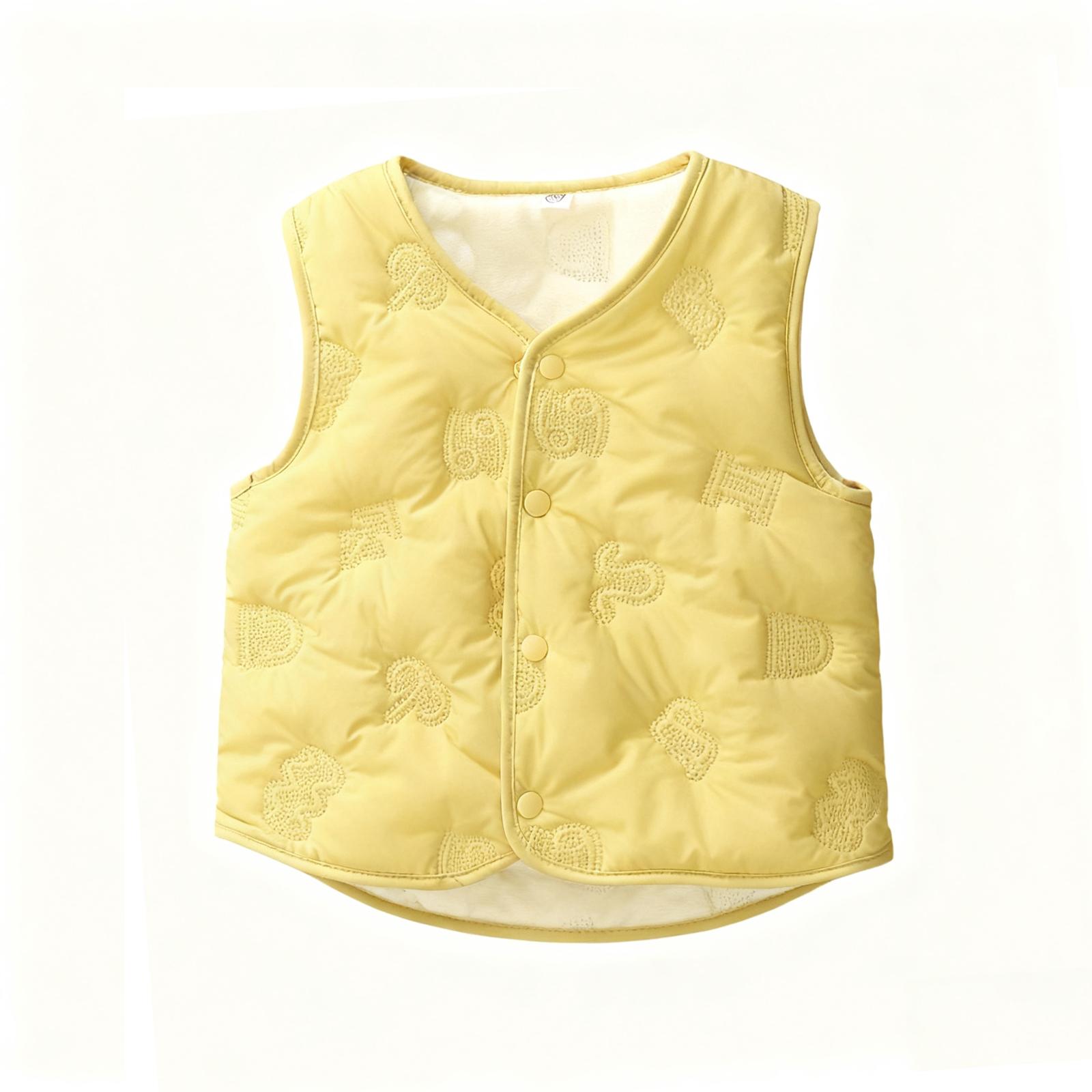 

Children s Fashionable Casual Hooded Vest Jacket 90 жёлтый