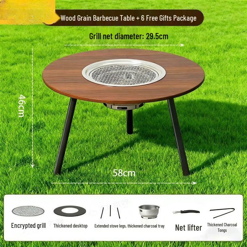 Gongziyu Detachable Fire Pit Table with 6-Piece Set