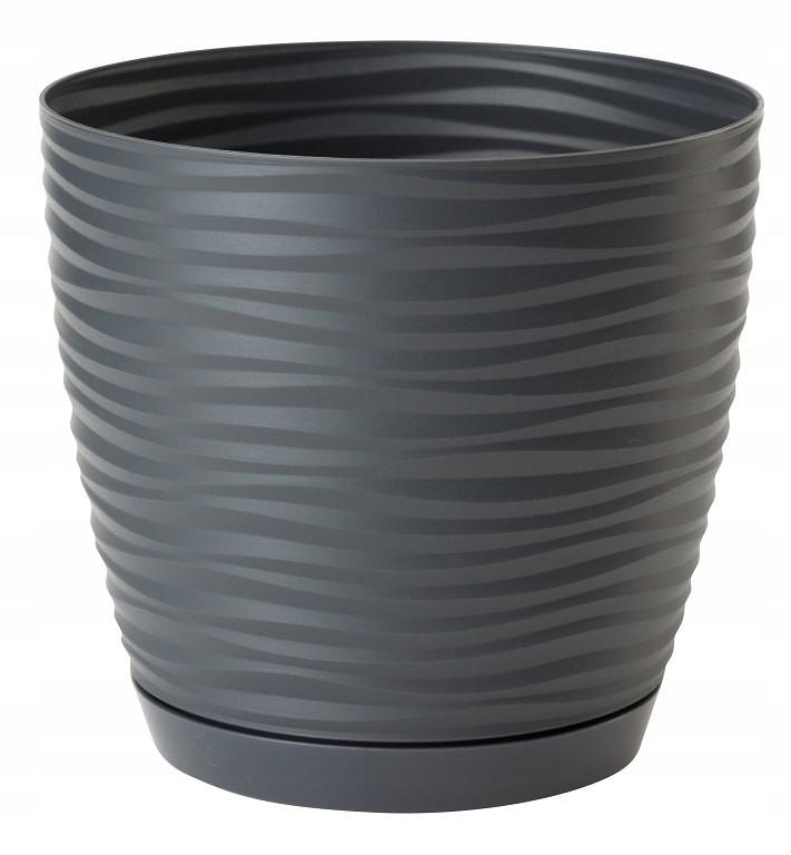 Doniczka Z Podstawką Sahara Petit 19 Antracyt Form-Plastic