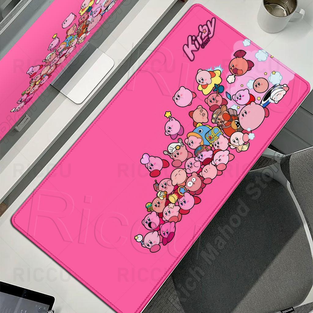 Tappetini per Mouse Laptop Esteso Pad Protettivo Tavolo da Gioco per Computer Tappetino da Scrivania Cartone Animato K-Kirby Accessori PC Tastiera Grande Antiscivolo Tappetino da Scrivania